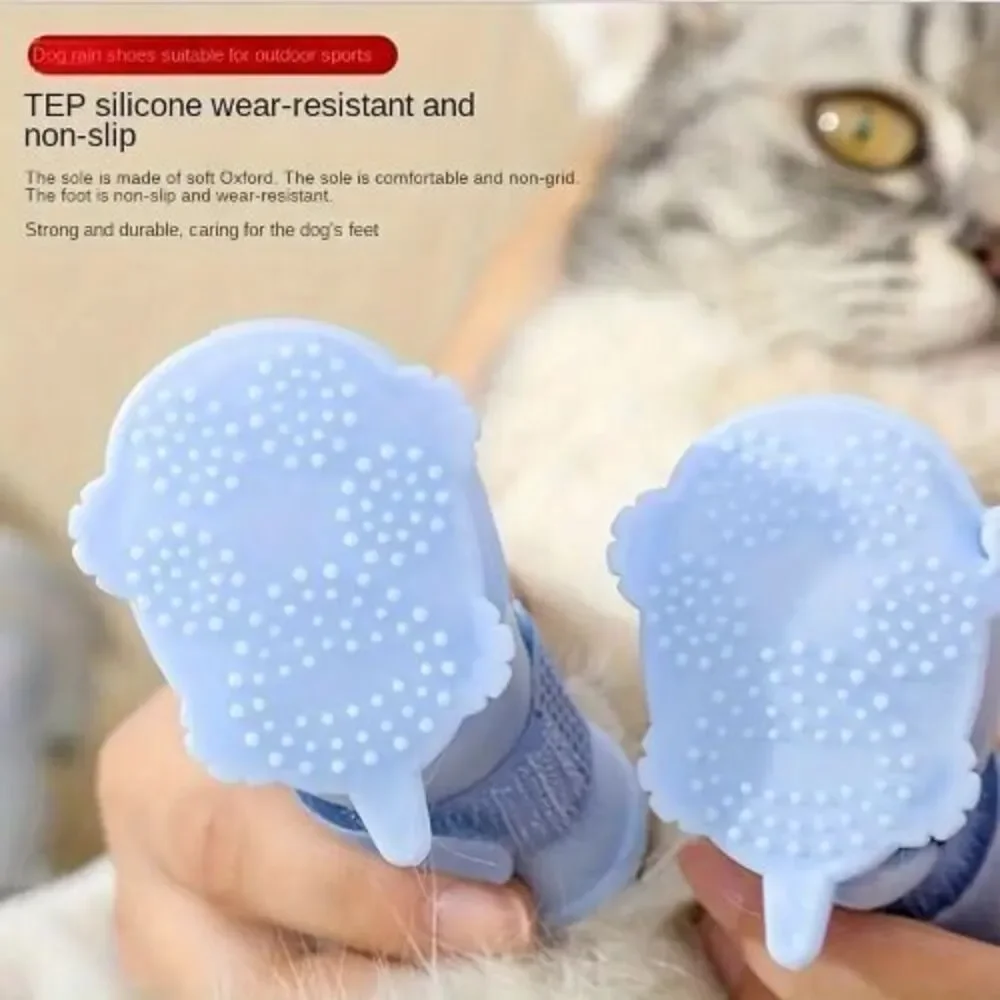 Waterproof Anti-Slip Dog Paw‎ Protectors with Adhesive Straps for All Breeds - M